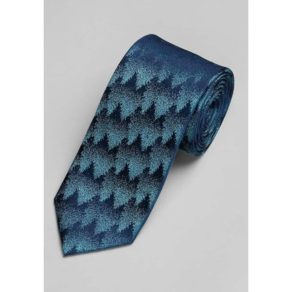 NWT Jos. A Bank Gradient Zigzags Tie Size‎ Regular Color TEAL
